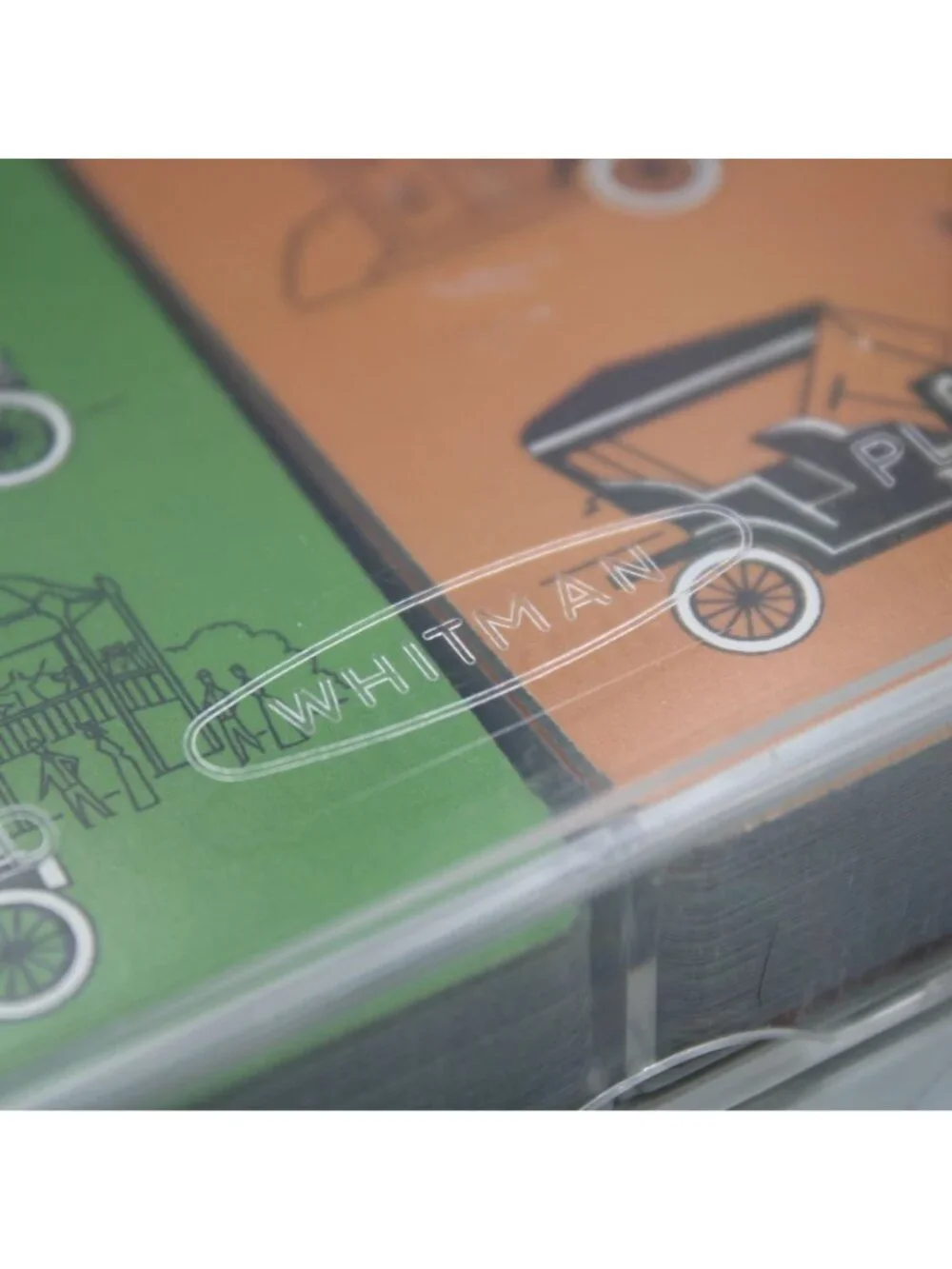 Whitman Plastic Coated Playing Cards Antique Car Automobiles Orange Green Set